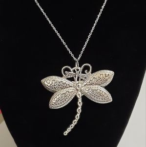 Large Dragonfly Necklace with Dragonfly Charm